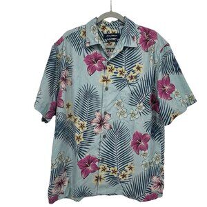 Tommy Bahama Mens Majorelle Blooms Island Zone Camp Shirt Size L Silk Blend